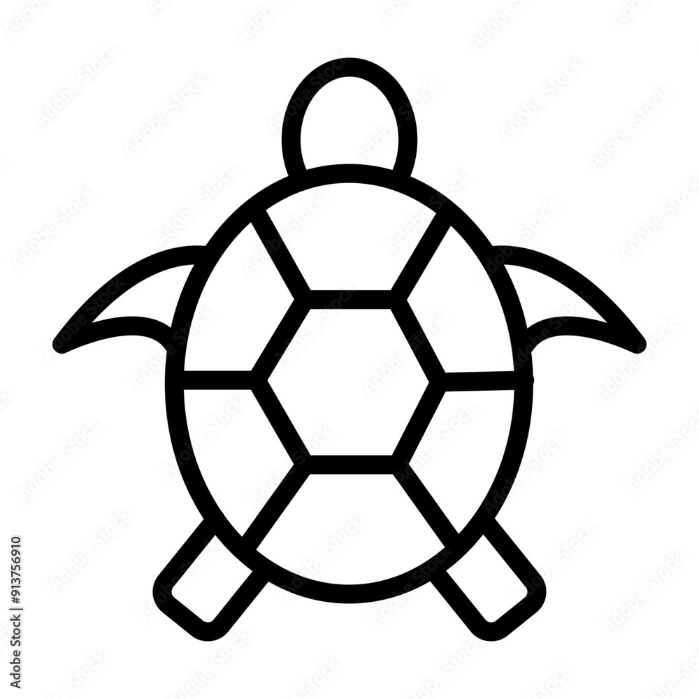 Obraz premium Sea Turtle Vector Line Icon Design