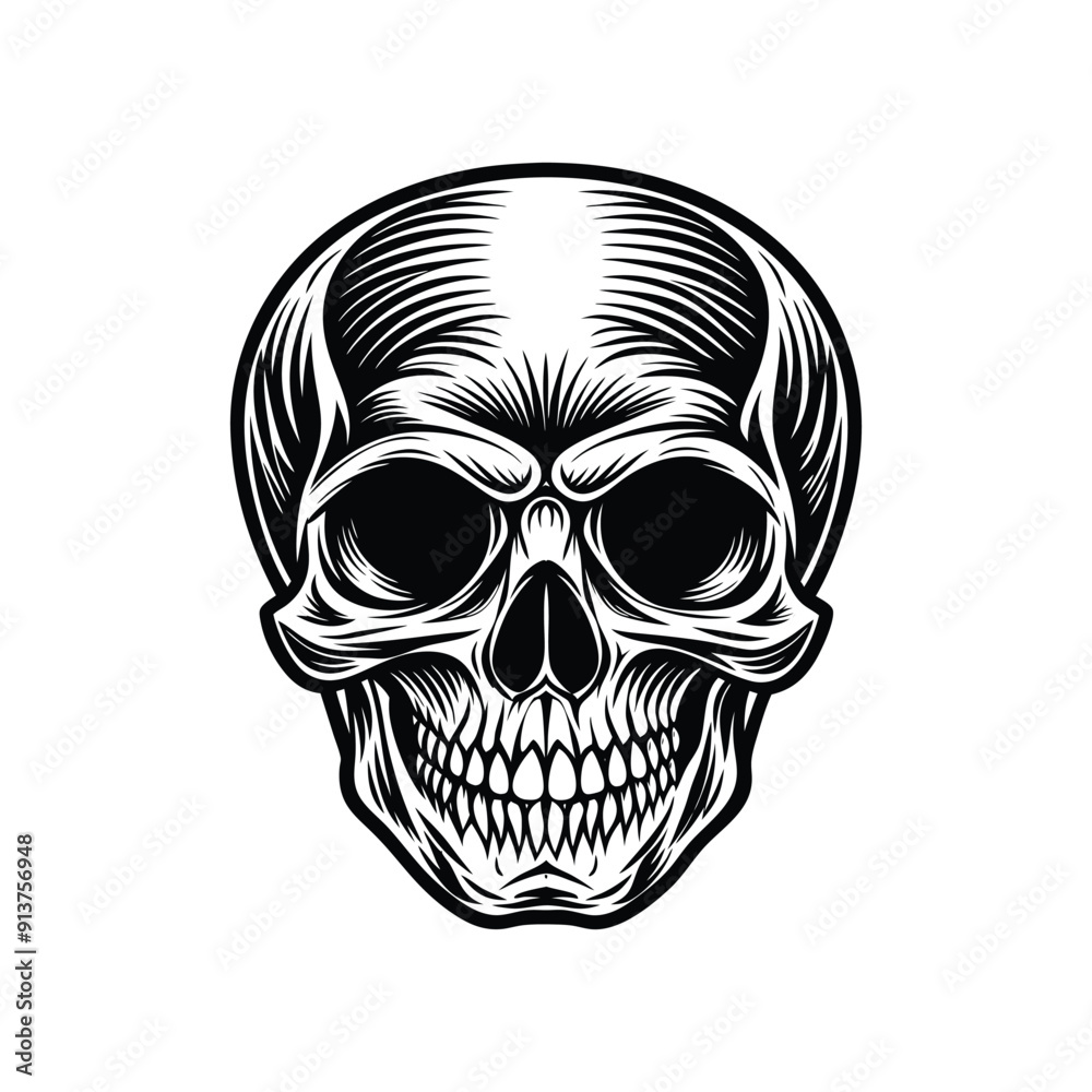 Fototapeta premium a silhouette of a skull vector art 