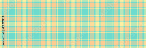 Page pattern tartan texture, nobility background plaid textile. Model fabric check seamless vector in teal and orange colors.