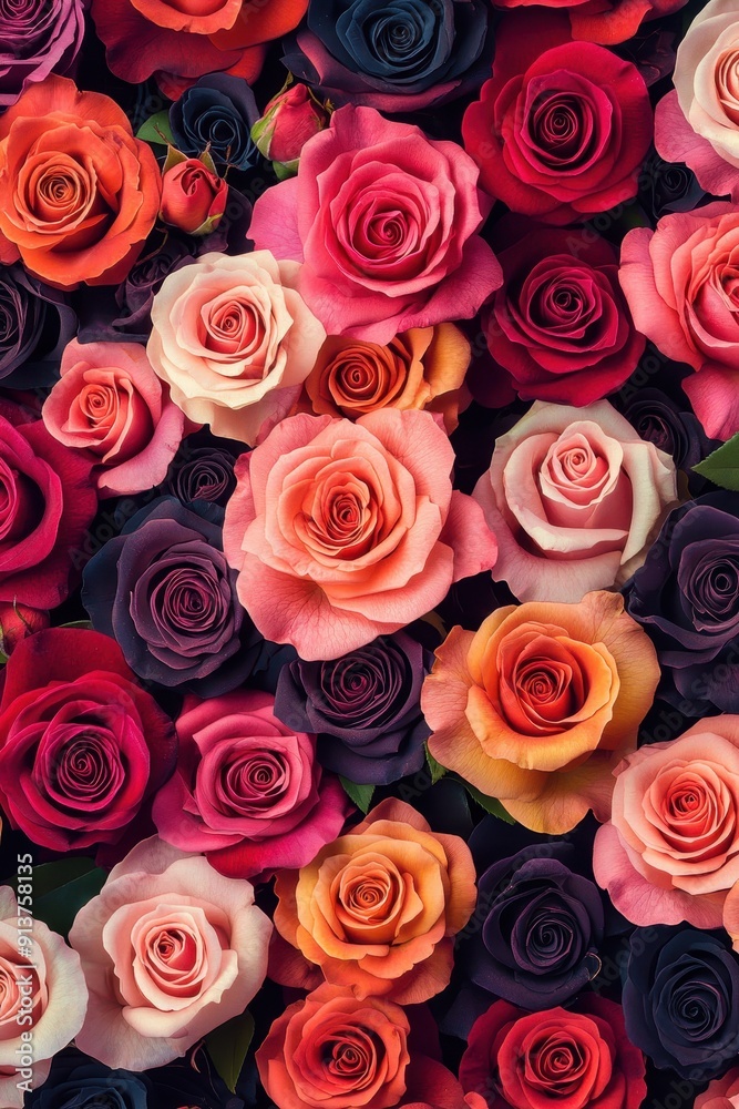 Multicolored rose flowers Multicolored rose flowers