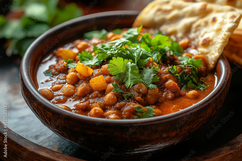 Rich Ethiopian Shiro Stew with Fresh Cilantro Garnish Rich Ethiopian Shiro Stew with Fresh Cilantro Garnish
