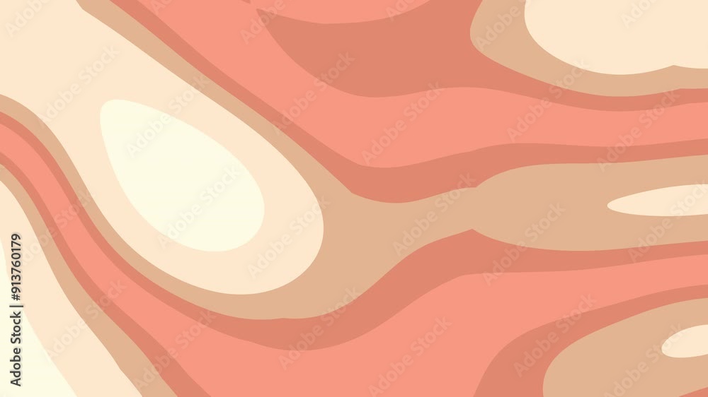 Retro, wavy, liquid, psychedelic, groovy, hippie, flat, abstract background. Abstract background with wavy lines and peach colors Retro, wavy, liquid, psychedelic, groovy, hippie, flat, abstract background. Abstract background with wavy lines and peach colors