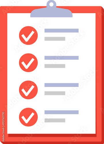 Clipboard icon. Checklist icon. Flat style.