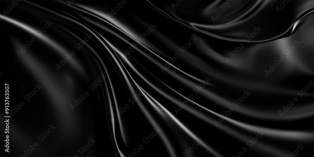Abstract Black Satin Texture