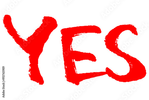 筆タッチのYESの文字のイラスト