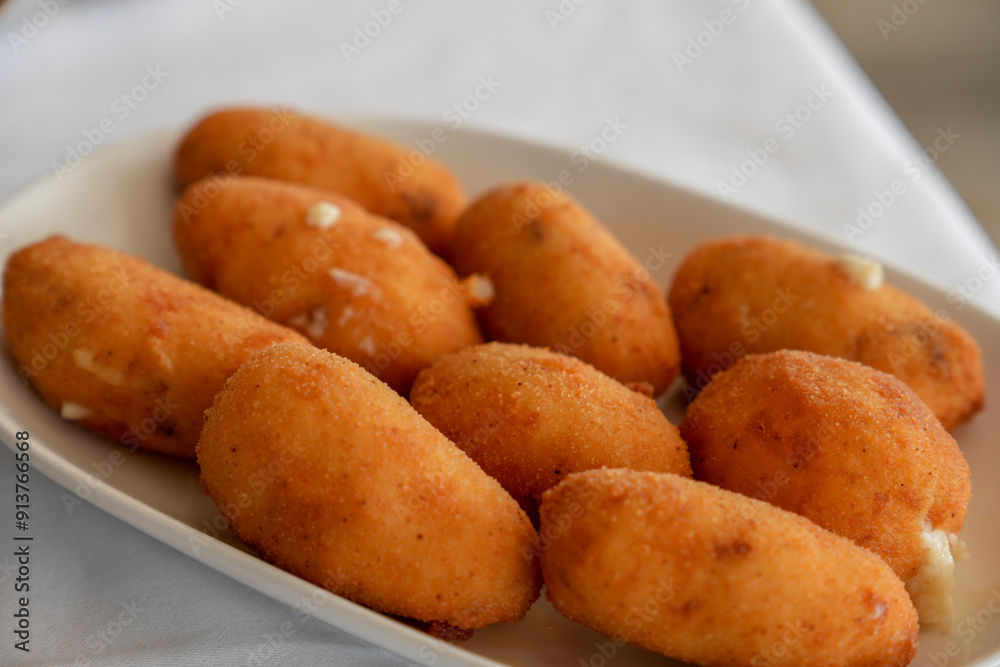 ham and cheese croquettes typical Spanish cuisine ham and cheese croquettes typical Spanish cuisine