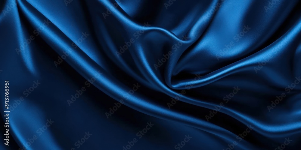 Fototapeta premium Blue Silk Fabric Background