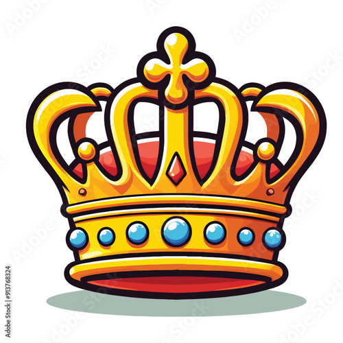 Royal Cartoon Crown Vector Playful and Majestic Design