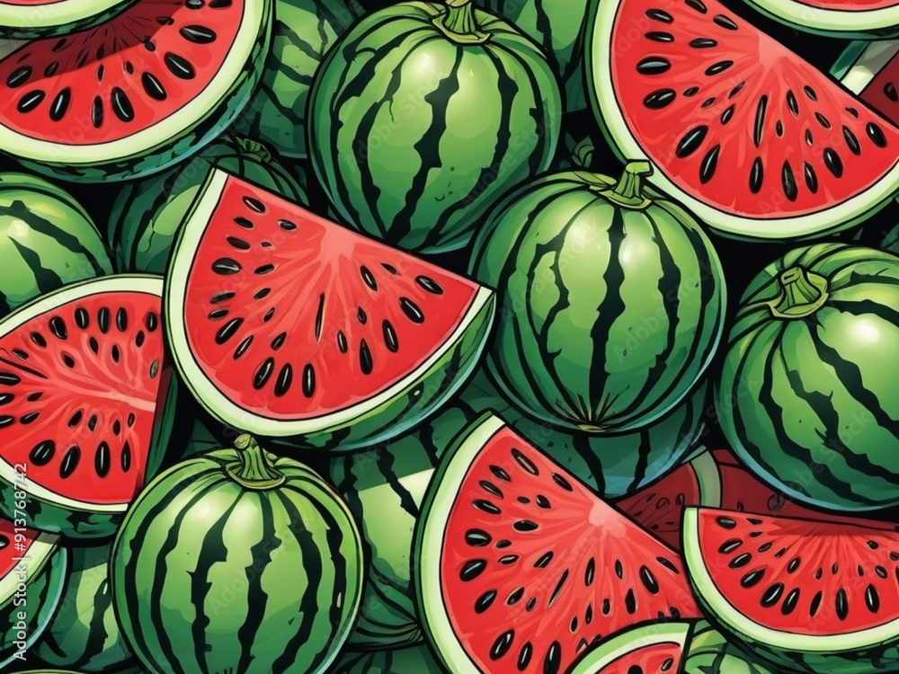 seamless pattern of watermelon seamless pattern of watermelon