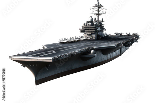 Aircraft carrier on a transparent background