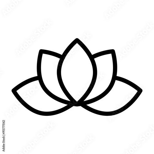 Lotus Vector Line Icon Design