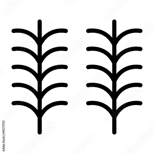 Yew Vector Line Icon Design