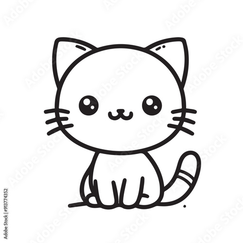 cartoon animal illustration for children's coloring book