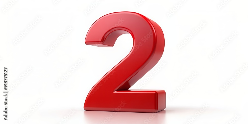 Red number 2 on white background, red,number, two, numeric, symbol, digit, isolated, white background, vibrant, bold Red number 2 on white background, red,number, two, numeric, symbol, digit, isolated, white background, vibrant, bold