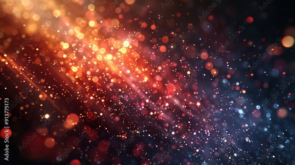 Fototapeta premium Futuristic transparent space glowing with fiery light. Golden explosion. Wallpaper design.