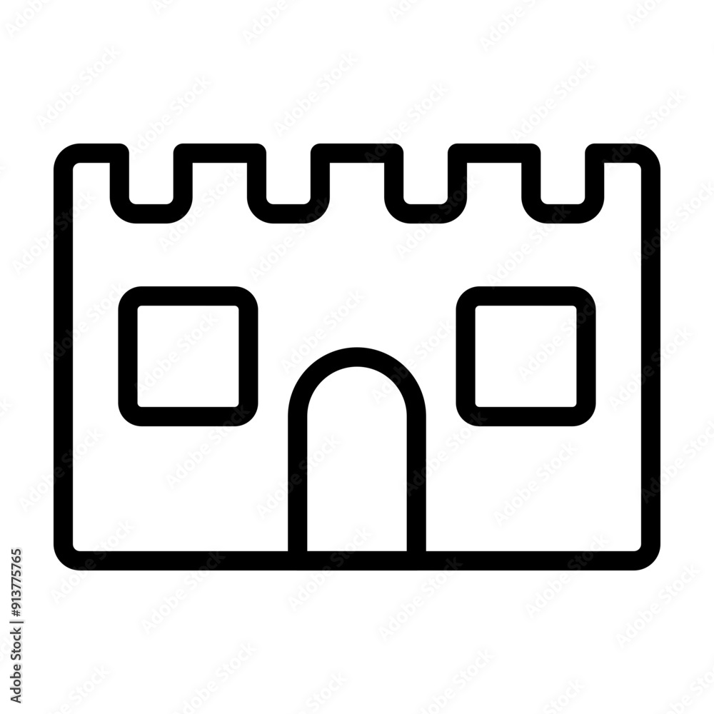 Sand Castle Vector Line Icon Design Sand Castle Vector Line Icon Design