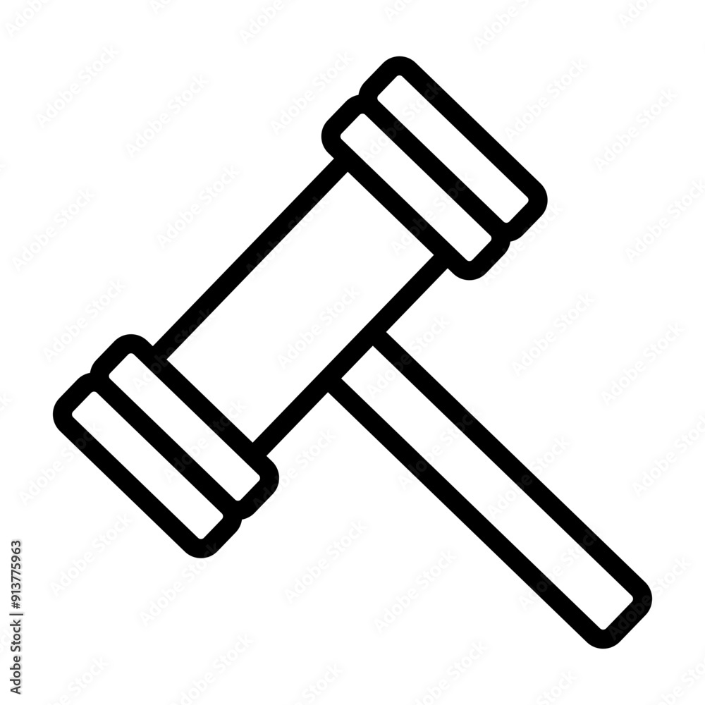 Toy Hammer Vector Line Icon Design Toy Hammer Vector Line Icon Design