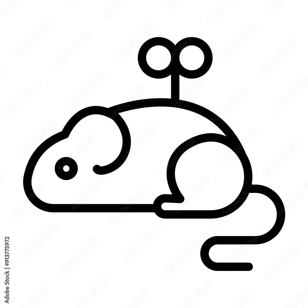 Toy Mouse Vector Line Icon Design Toy Mouse Vector Line Icon Design