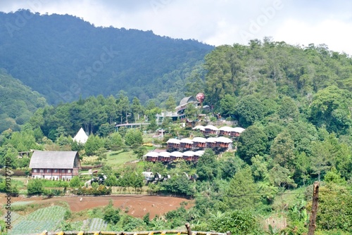 villa area in puncak bogor indonesia photo