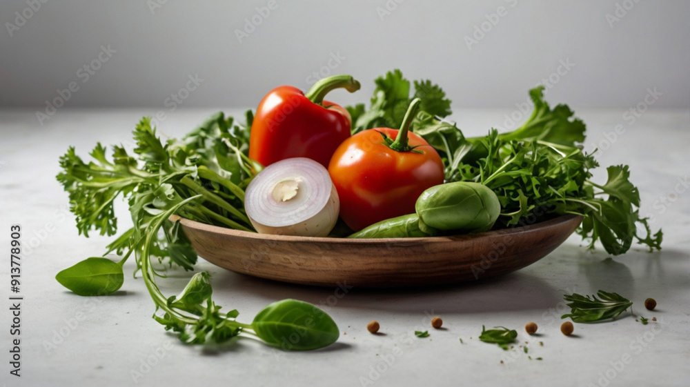 Bounty of the Earth: A Wholesome Vegetable Assortment Against White Bounty of the Earth: A Wholesome Vegetable Assortment Against White