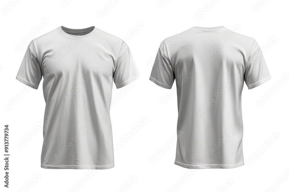 Image of a white T-shirt from both sides on a transparent background Image of a white T-shirt from both sides on a transparent background