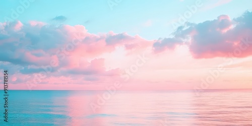 Dreamy Sunset Over Calm Ocean