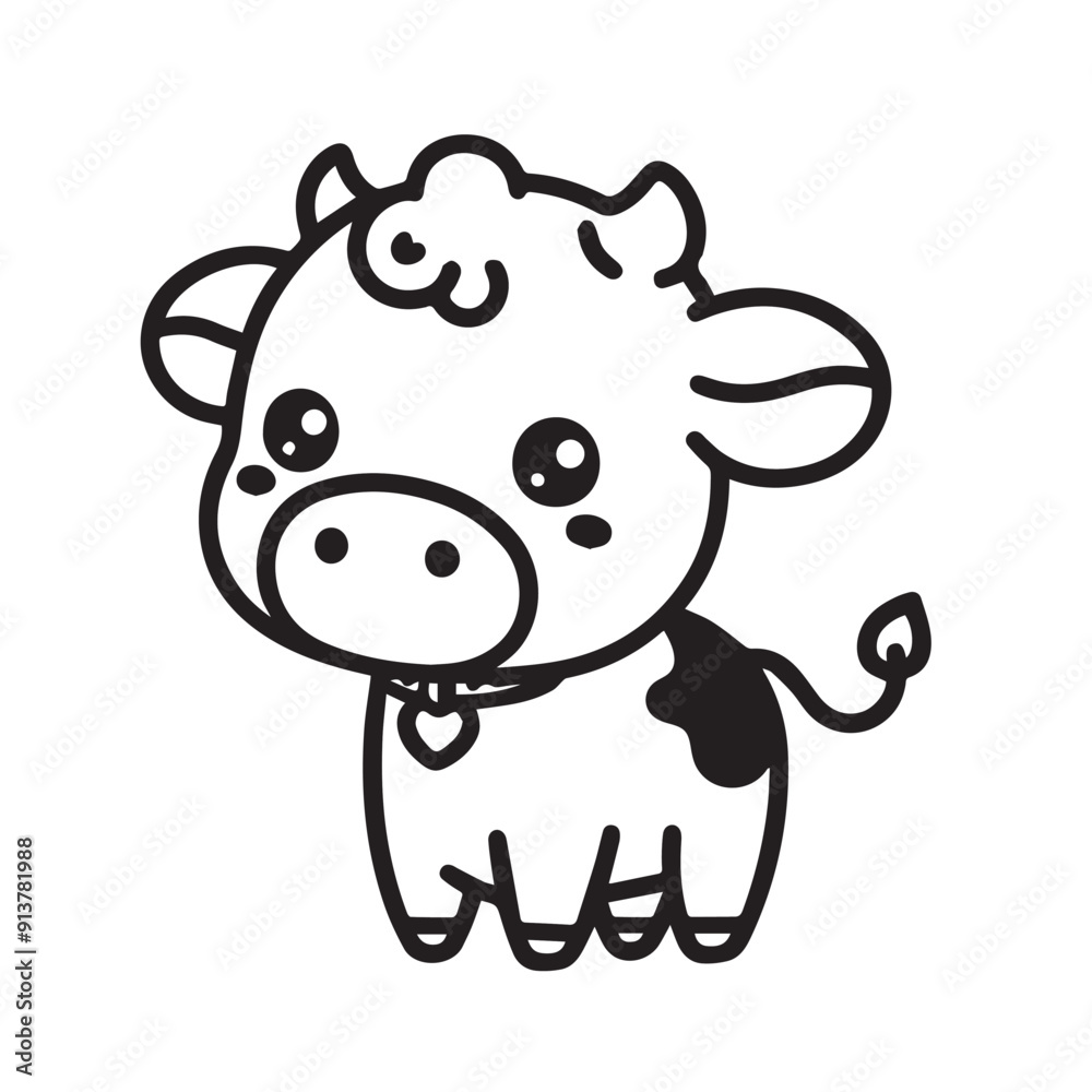 Fototapeta premium cartoon animal illustration for children's coloring book