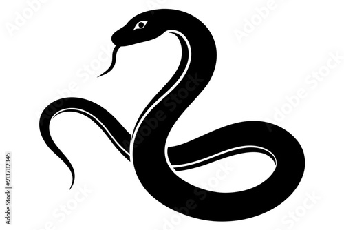 Wallpaper Mural 
snake icon, snake vector silhouette, Curved snake animal design
 Torontodigital.ca