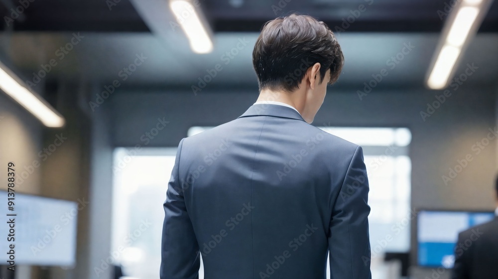 Obraz premium 後ろ姿のビジネスマン/Back side of business man