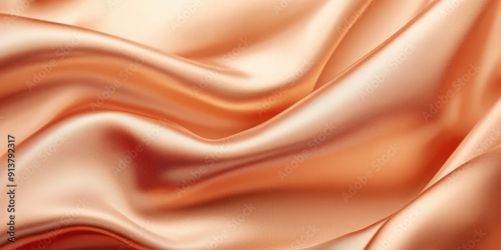 Fototapeta premium Abstract Texture of Smooth Peach Satin Fabric