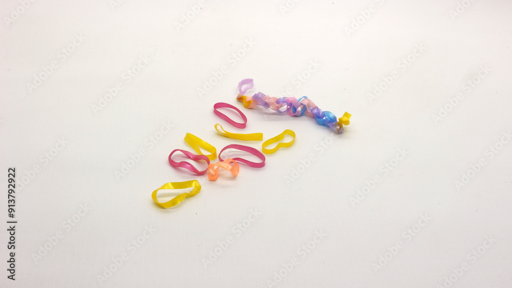 Fototapeta premium Colorful hair ties isolated