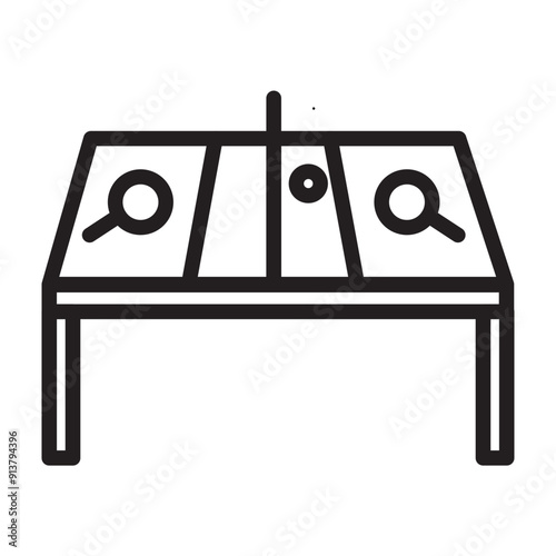 Badmenton Table Vector Line Icon Design