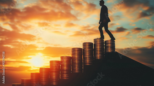 Silhouette of businessman c...