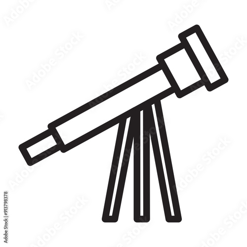 Telescope Vector Line Icon Design