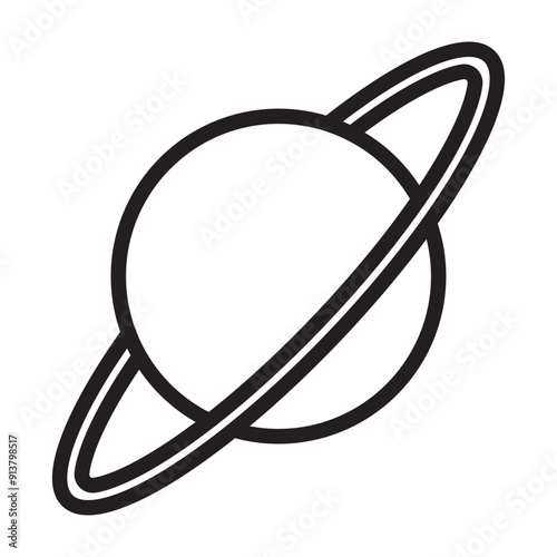 Uranus Vector Line Icon Design