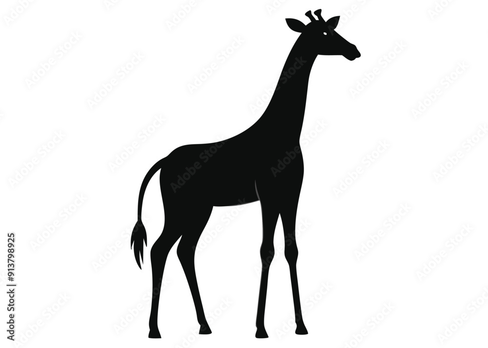 giraffe Silhouette on White Background giraffe Silhouette on White Background