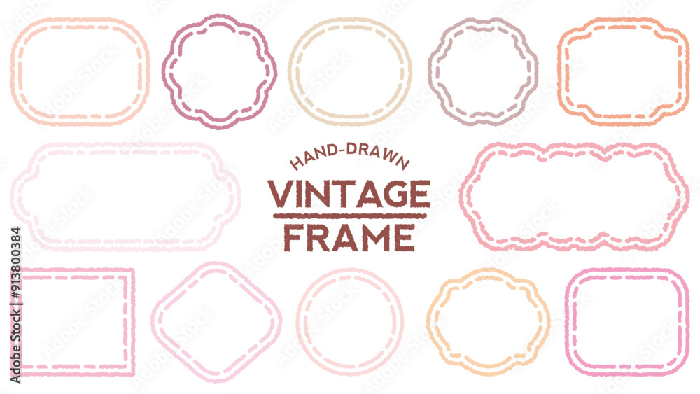 Set of pink color speech bubbles.Romantic chat frame.Doodle message or communication text box .Collection of colorful memo box. Hand drawn style cute chat cloud. Girl  diary memo. Red blank for text.