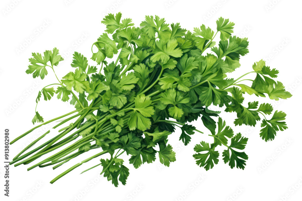 Pixel rendering of fresh green parsley, isolated on white background. Pixel rendering of fresh green parsley, isolated on white background.