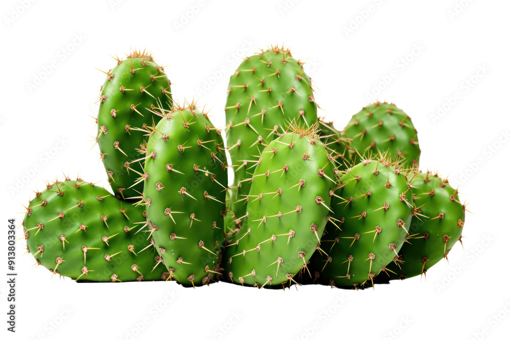 Opuntia cactus with bright green leaves isolated on white background. Opuntia cactus with bright green leaves isolated on white background.