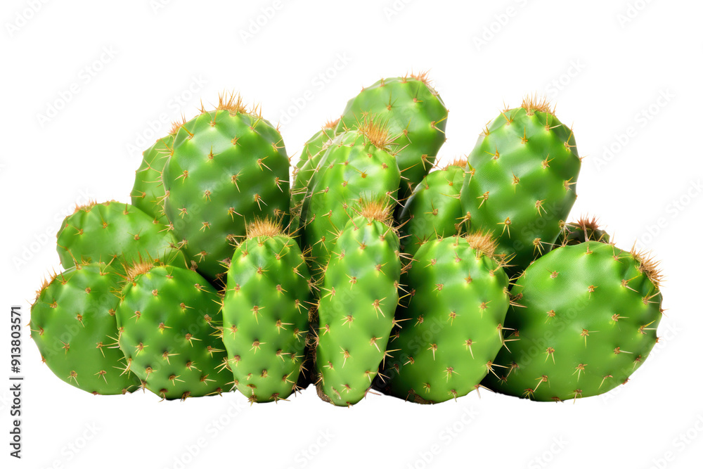 Opuntia cactus with bright green leaves isolated on white background. Opuntia cactus with bright green leaves isolated on white background.
