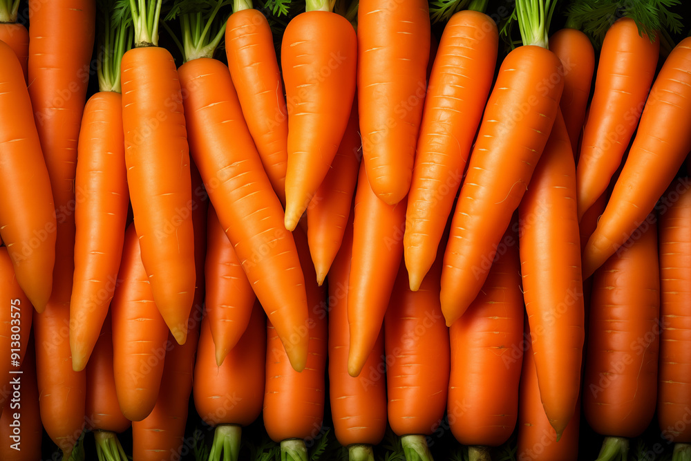 A pile of fresh carrot form the background, shown from above A pile of fresh carrot form the background, shown from above