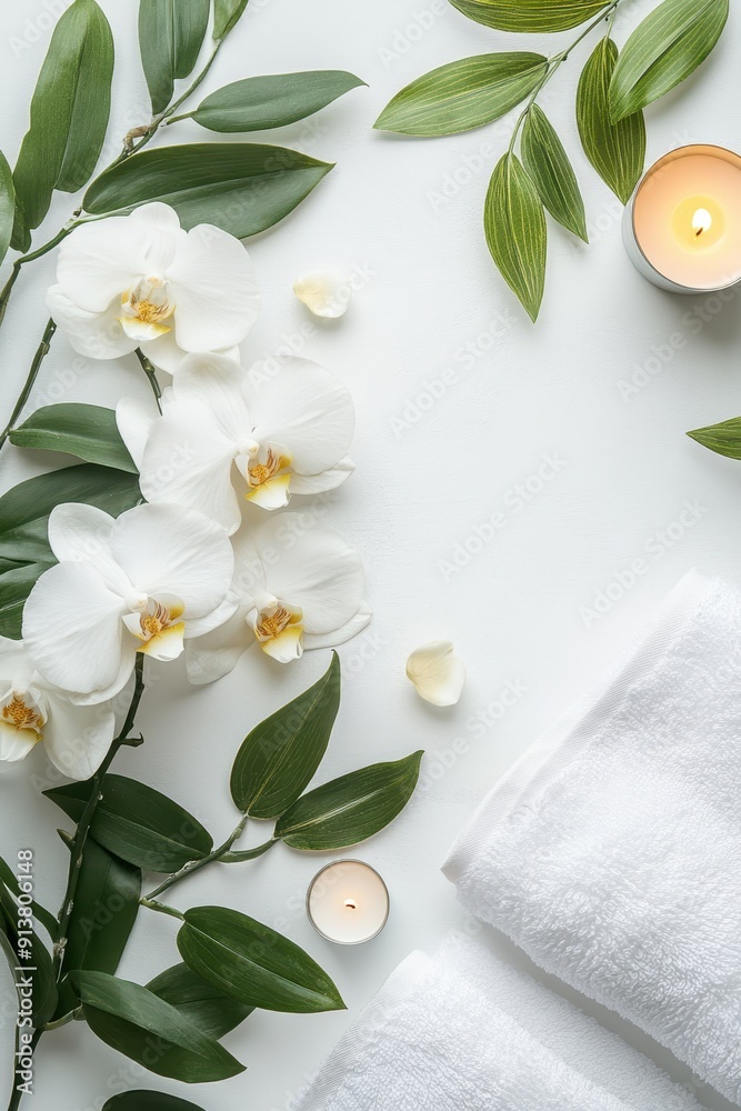 Spa themed arrangement with towels candle Spa themed arrangement with towels candle