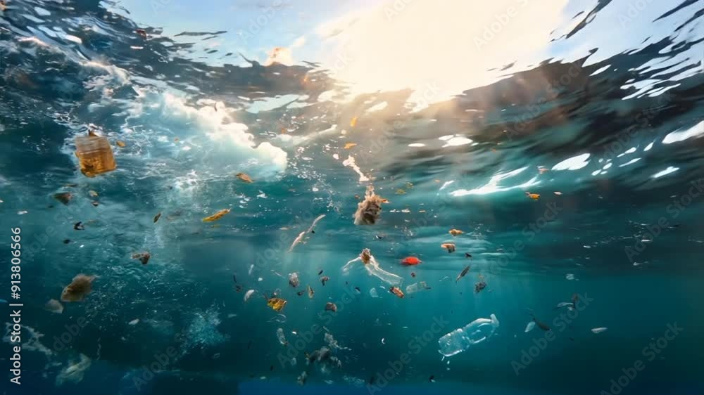 plastic pollution in ocean , environmental issues ,generative ai	