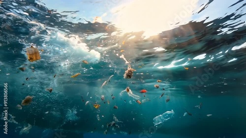 plastic pollution in ocean , environmental issues ,generative ai	