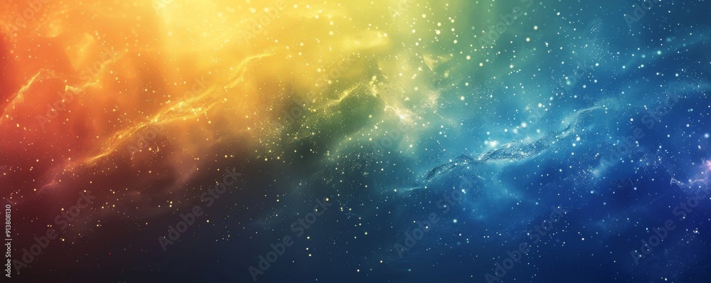 Naklejka premium Abstract high resolution poster featuring vibrant waves of colorful light