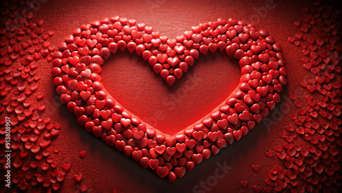 Red heart symbol of love on rustic wooden background, perfect for Valentine's Day card