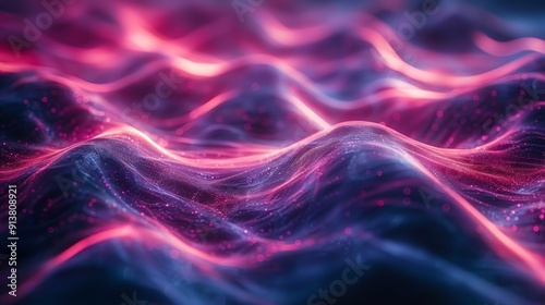 Swirling neon lights creating an abstract pattern 