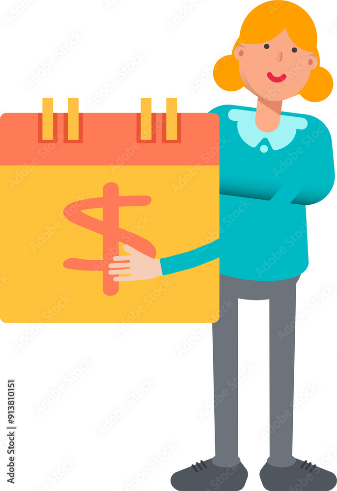 Girl Character and Payment Date Calendar
Girl Character and Payment Date Calendar