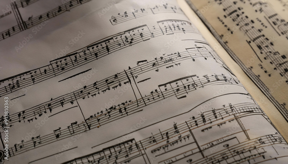 Song sheet with musical notes and lyrics, representing the composition and creation of music. Ideal for topics related to music, songwriting, and creativity. Song sheet with musical notes and lyrics, representing the composition and creation of music. Ideal for topics related to music, songwriting, and creativity.