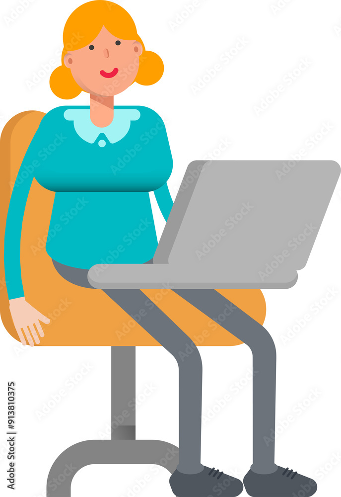 Girl Character Working on Laptop
Girl Character Working on Laptop